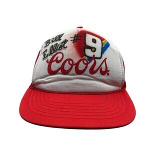Bill Elliott Coors Vintage Trucker Snapback Hat Cap Airbrushed NASCAR Racing Dad